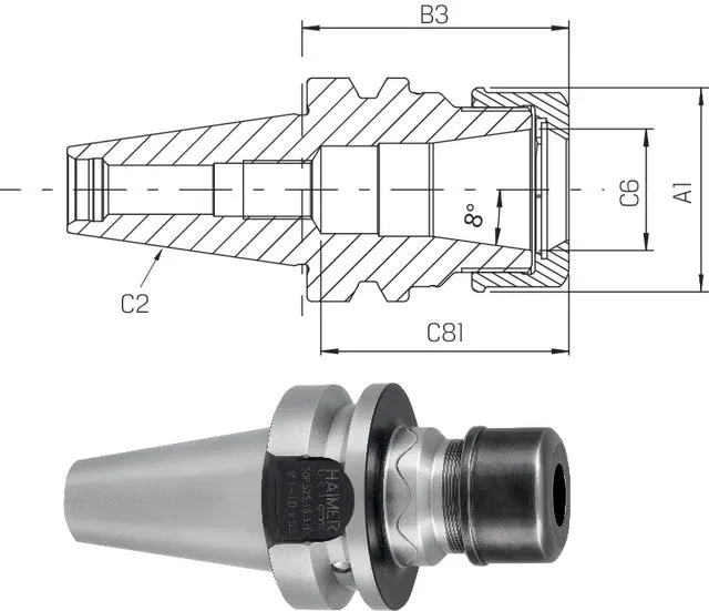 High Precision Collet Chuck with Face Contact HAIMER, HP ZG130