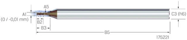 Micro End Mill VHM MIKRON, CrazyMill Cool Micro, 3 × A1, eXedur SNP