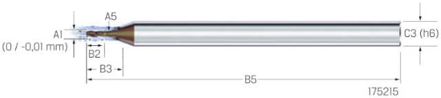 Micro End Mill VHM MIKRON, CrazyMill Cool Micro, 3 × A1, eXedur SNP