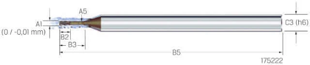 Micro End Mill VHM MIKRON, CrazyMill Cool Micro, 5 × A1, eXedur SNP