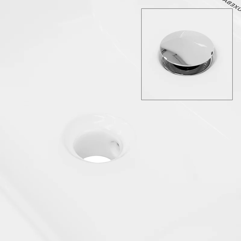 B-Ware Waschbecken Eckigform mit Überlauf 60,5x46,5x16 cm Weiß aus Keramik