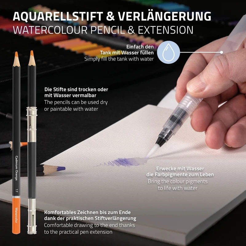 78er Aquarell Buntstifte Set für Kinder und Erwachsene