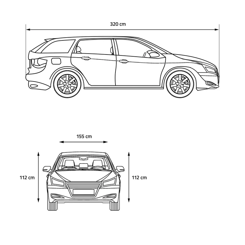 Auto Hagelschutz Abdeckplane für Kleinwagen 320x155x112 cm aus Polyester