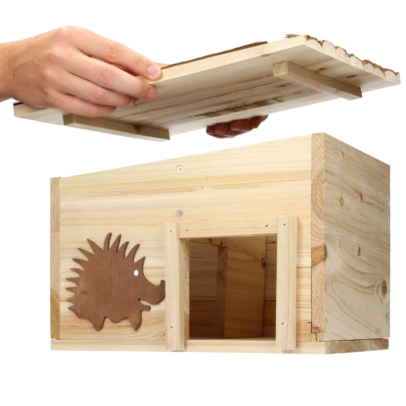 Igelhaus 30x24x21 cm Braun aus Kiefernholz
