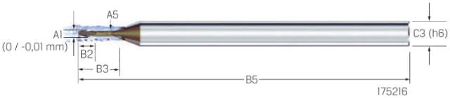Micro End Mill VHM MIKRON, CrazyMill Cool Micro, 5 × A1, eXedur SNP