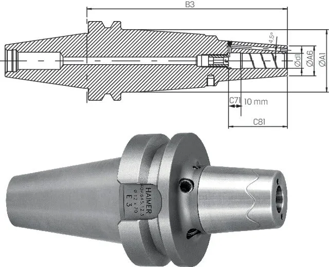Shrink fit chuck with face contact HAIMER, Power, ultra-short, Cool Jet