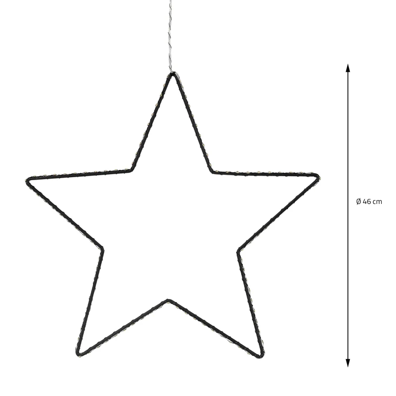 LED Weihnachtsstern 46 cm mit 140 warmweißen LEDs IP44 für drinnen und draußen