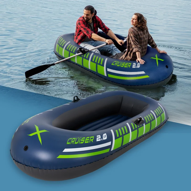 Schlauchboot Cruiser 2.0 207x107x50 cm Grün/Weiß/Blau aus Kunststoff