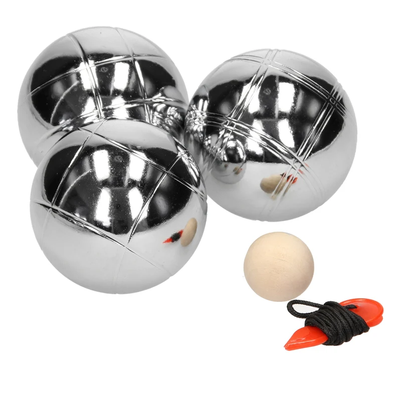 Boules Set 6-Teilig mit Holzkugel und Abstandsmesser inkl. Tragetasche