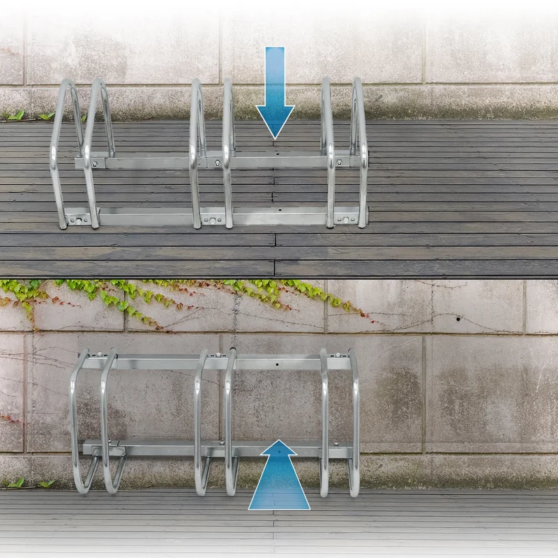 Fahrradständer für 3 Fahrräder 71 x 32 x 27 cm, aus verzinktem Stahl, inkl. Montagematerial