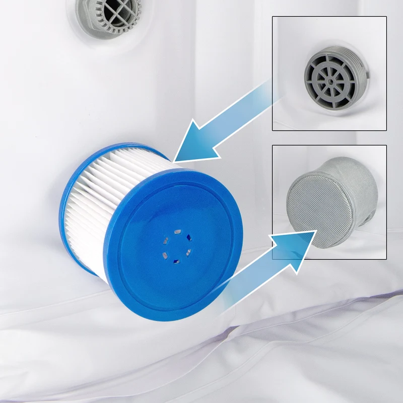 Ersatzfilter für Pool Whirlpool Spa 2er Set Ø 10cm Blau/Weiß