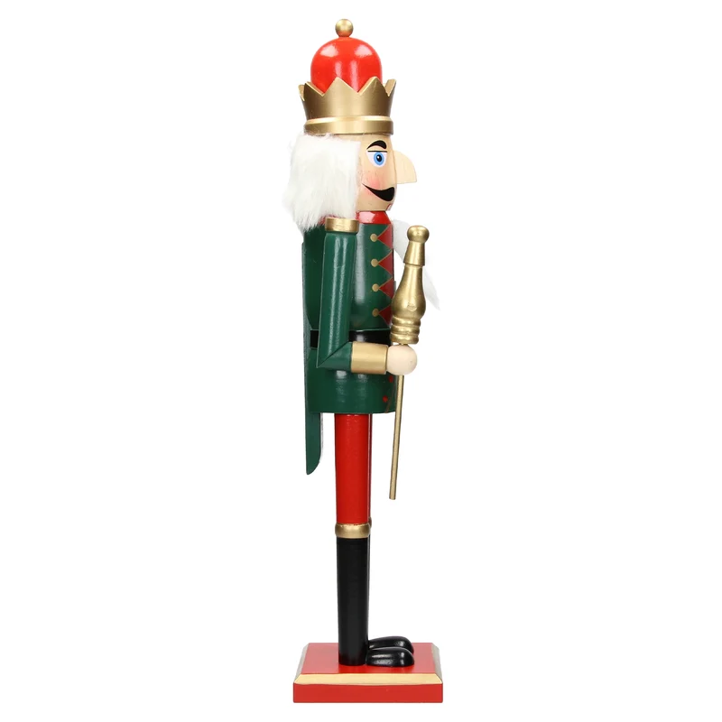 Nussknacker Soldat mit roter Krone und Zepter 50 cm aus Holz