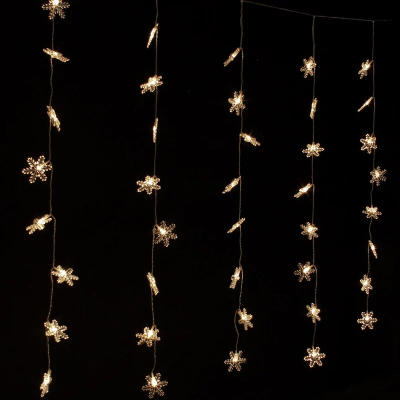 Weihnachtslichterkette LED Lichtervorhang mit 40 Warmweiße LEDs 100 cm inkl. Timer