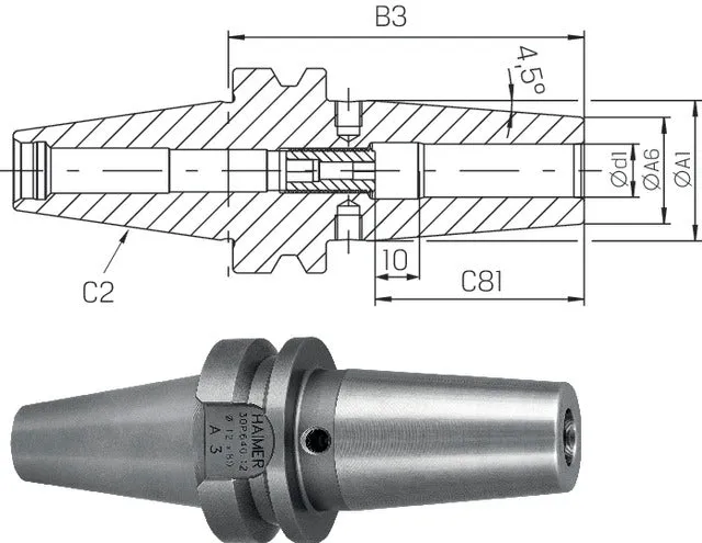 Shrink fit chuck with face contact HAIMER, ultra-short