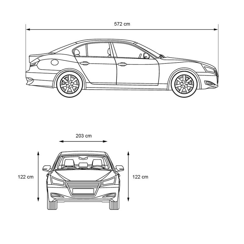 Ganzgarage für Kombis und SUVs 572x203x122 cm wasserdicht aus Polyester