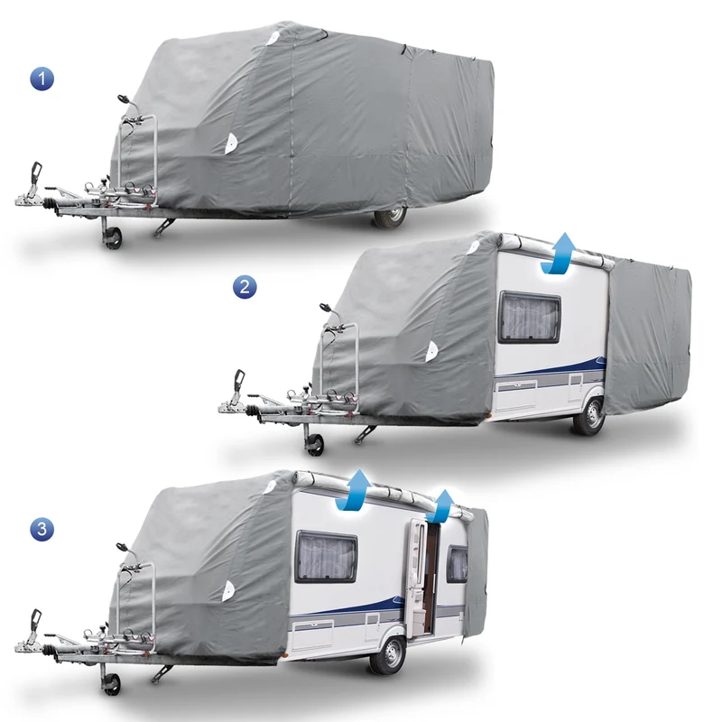 Ganzgarage für Wohnwagen Größe M 520x225x220 cm wasserdicht aus Vliesstoff