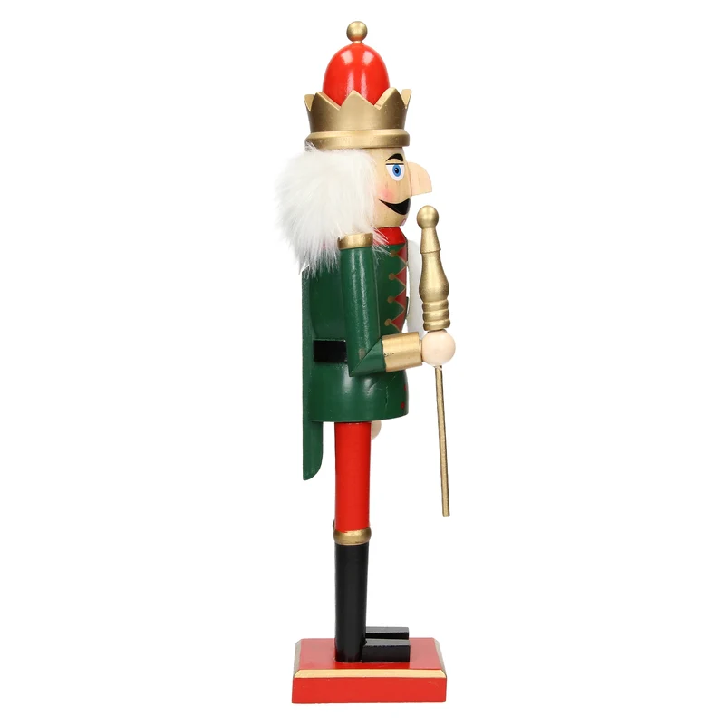 Nussknacker Soldat mit roter Krone und Zepter 38 cm aus Holz