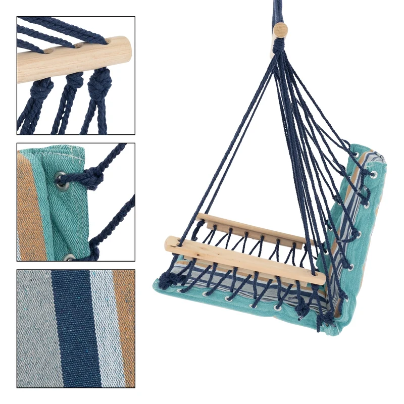 Hängesessel Mehrfarbig 45x100x43 cm aus Baumwolle und Hartholz