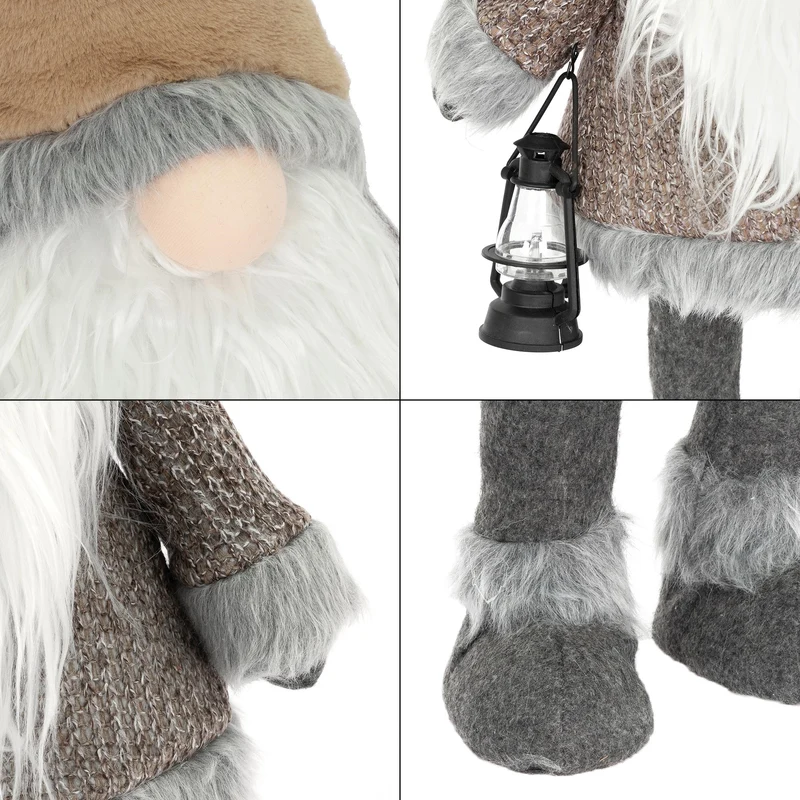 LED Wichtel-Figur 80 cm Braun aus Kunststoff und Polyester