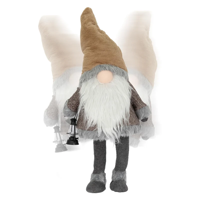 LED Wichtel-Figur 80 cm Braun aus Kunststoff und Polyester