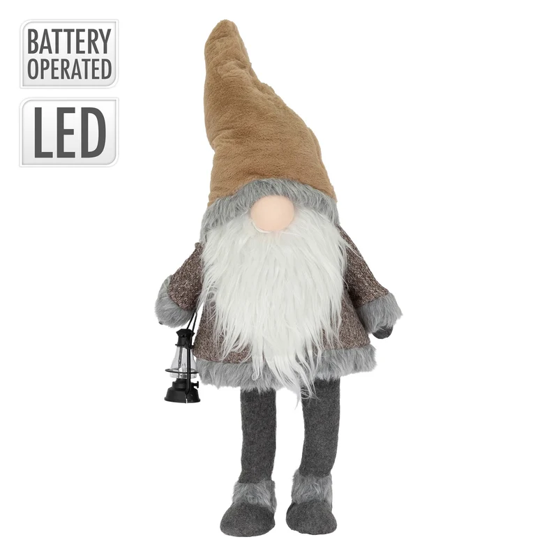 LED Wichtel-Figur 80 cm Braun aus Kunststoff und Polyester