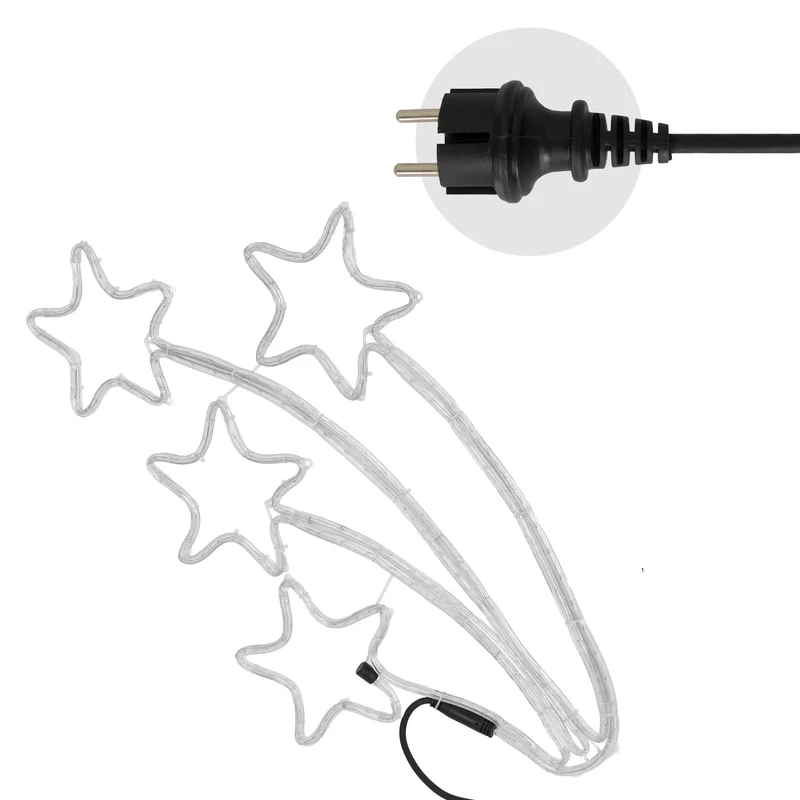 LED Weihnachtsbeleuchtung Sternschnuppe 4er Set mit 216 LED Birnen Warmweiß 230V
