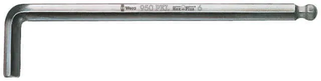 Hexagon Ball-End Allen Key WERA, chrome-plated