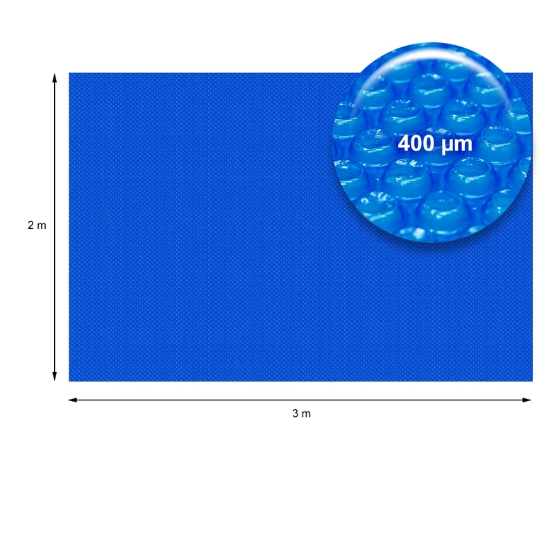 Pool Solarfolie Eckig 3x2 m 400µm Blau aus PE-Folie mit Luftkammern