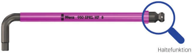 Hexagon Ball-End Allen Key WERA, color-coded, with holding function