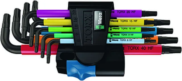 TORX® pin key set WERA, color-coded, zinc phosphated