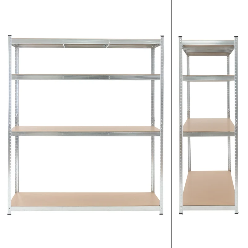 Werkstattregal Silber 180x160x60 cm aus verzinktem Metall und MDF Holzfaserplatte bis 1000 kg