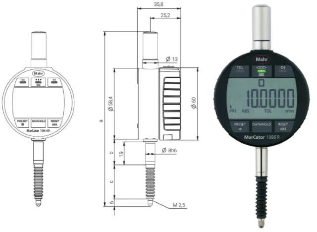 Precision Digital Dial Indicator MAHR, MarCator 1086 WR