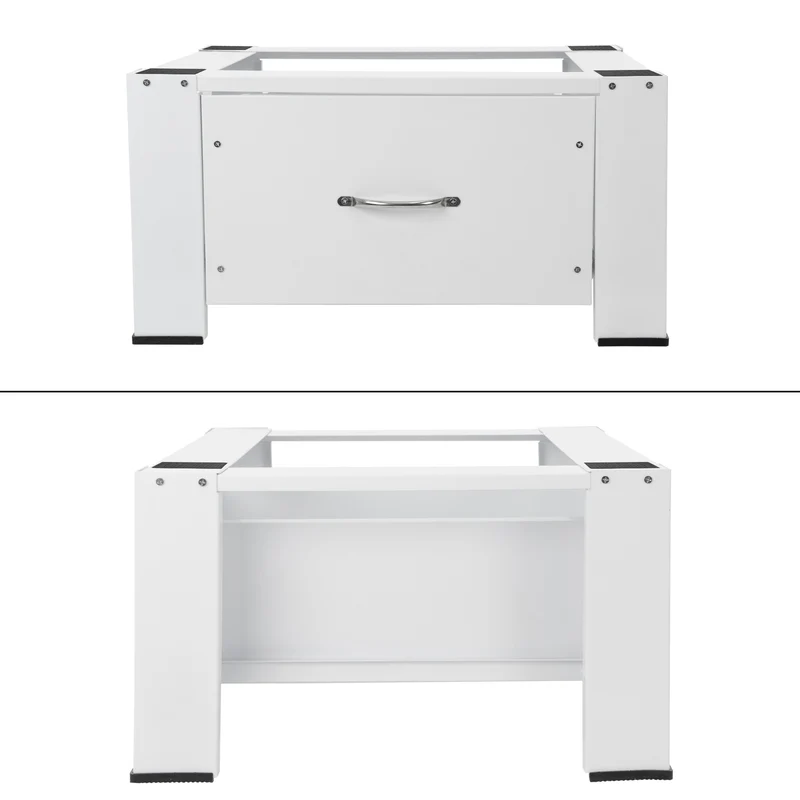 Waschmaschinen Untergestell Unterschrank 58x45x26 cm mit Schublade in Weiß ML-Design