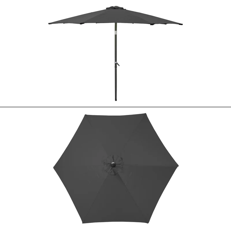 Sonnenschirm mit Kurbel Ø 300 cm Schwarz aus Polyester