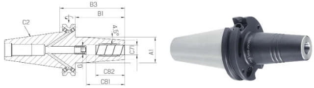 Hydraulic Expansion Chuck SCHUNK, DIN 69871 TENDO, short, slim