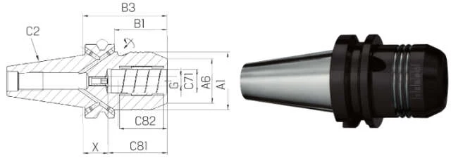 Hydraulic Expansion Chuck SCHUNK, JIS B 6339 TENDO E compact, short, heavy
