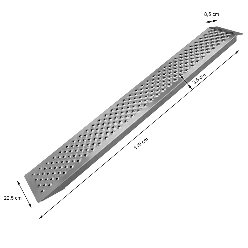 2er Set Auffarhrampe Antirusch, Maximale Belastbar 400 kg, aus Aluminium