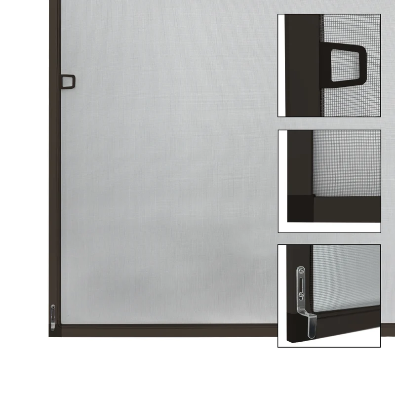 Fliegengitter Braun 130x150 cm mit Rahmen aus Aluminium