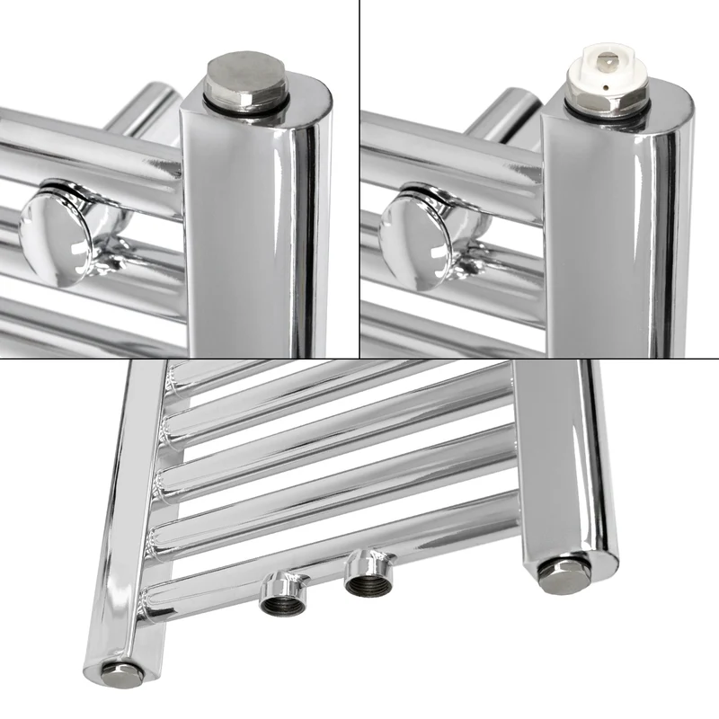 Badheizkörper Sahara 400x800 mm Chrome gebogen mit Mittelanschluss