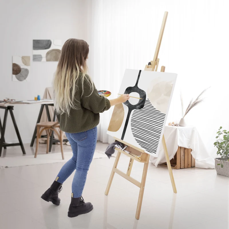 Große Staffelei 65x240 cm aus Buchenholz mit Malauflage