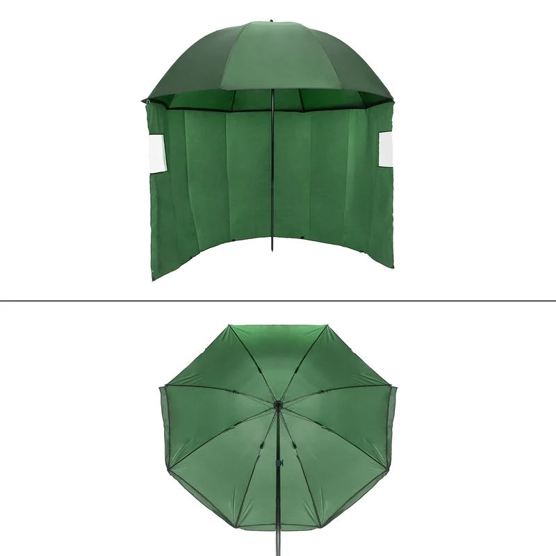 Angelschirm mit Seitenwand, olivgrün, 190x150,5-200 cm, aus Aluminium und Nylon