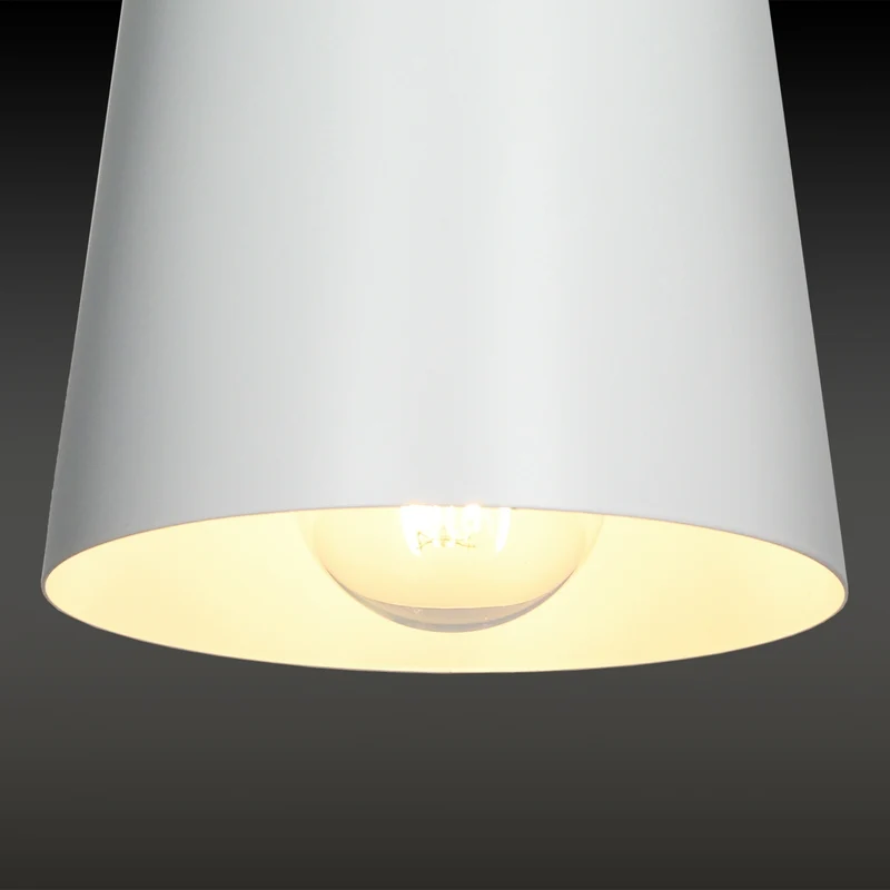 Hängelampe 3 flammige 140 cm E27 Weiß aus Metall mit drei LED-Lampe 4W