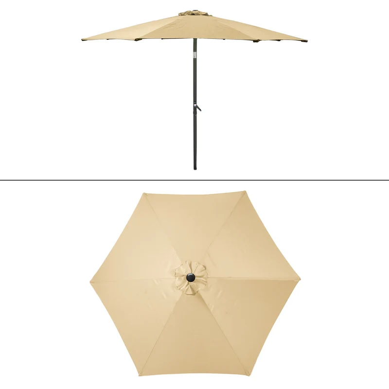 Sonnenschirm mit Kurbel Ø 300 cm Braun aus Polyester