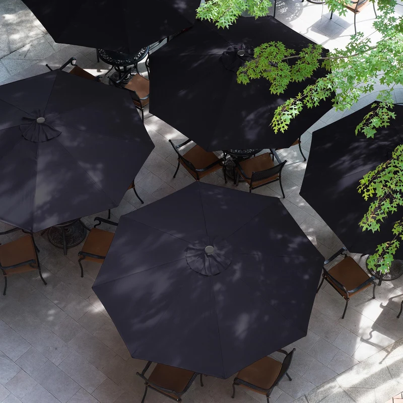 Sonnenschirm mit Kurbel Ø 300 cm Navy-Blau aus Polyester