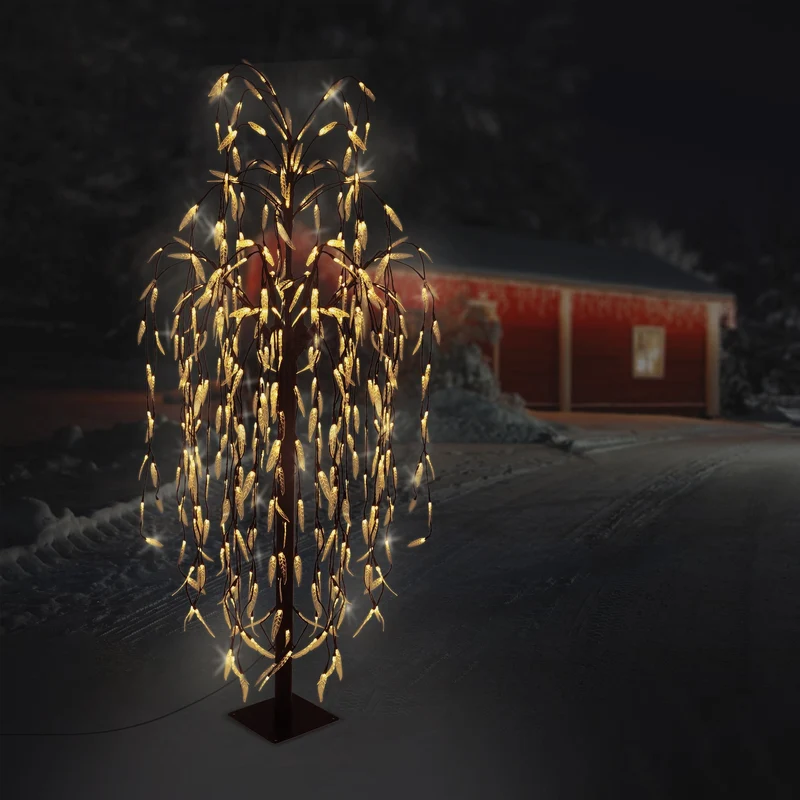Trauerweide 210x140 cm Warmweiß mit 810 LEDs aus Metall und Kunststoff