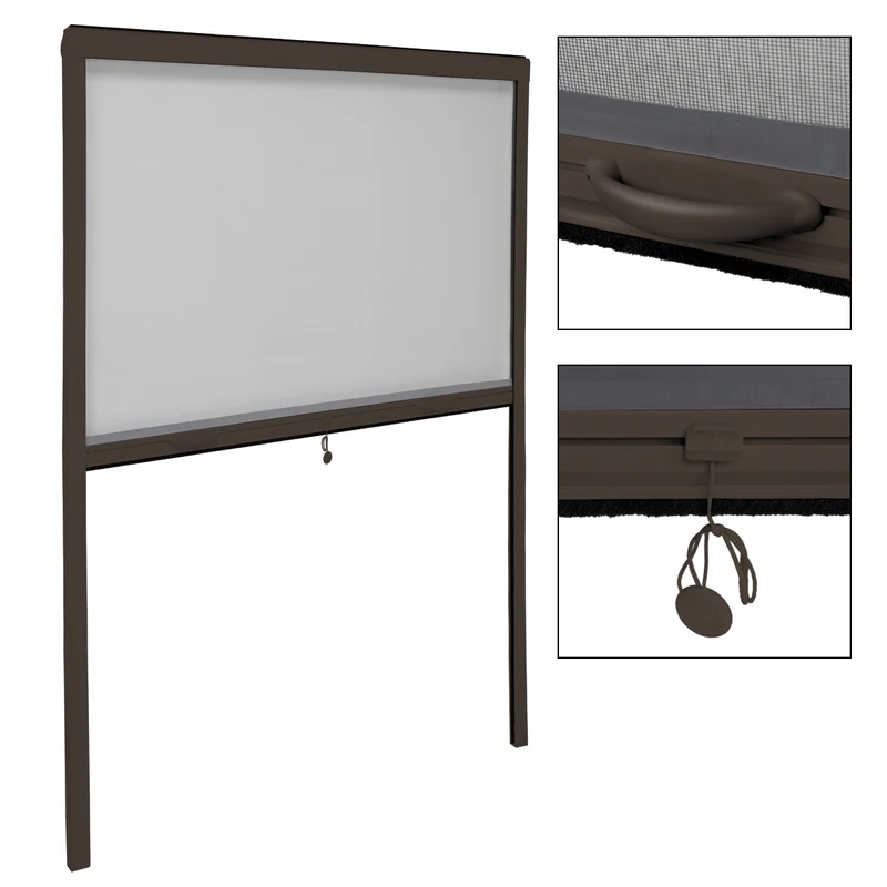 Insektenschutzrollo für Fenster 160x160 cm Braun