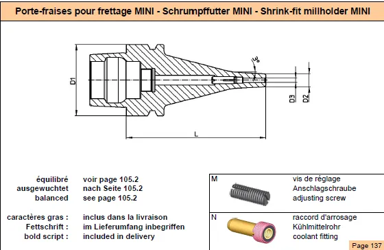 Shrink fit holder DIN69893-E40 d4