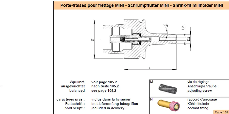 Shrink fit holder DIN69893-E40 d4