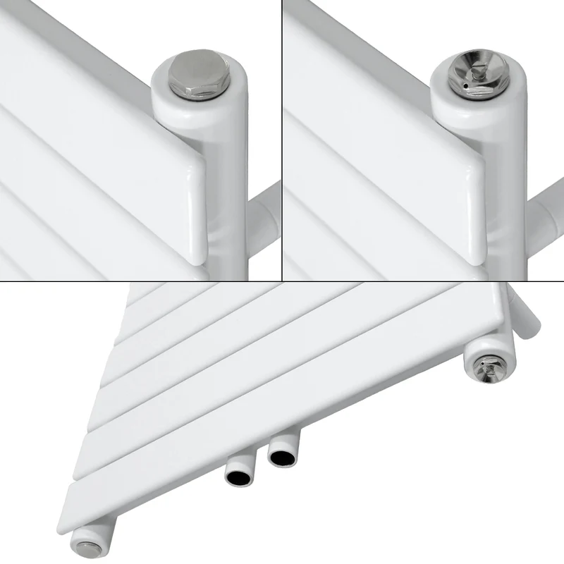 Badheizkörper Steam Design 600x1186 mm Weiß mit Universal Anschlussgarnitur