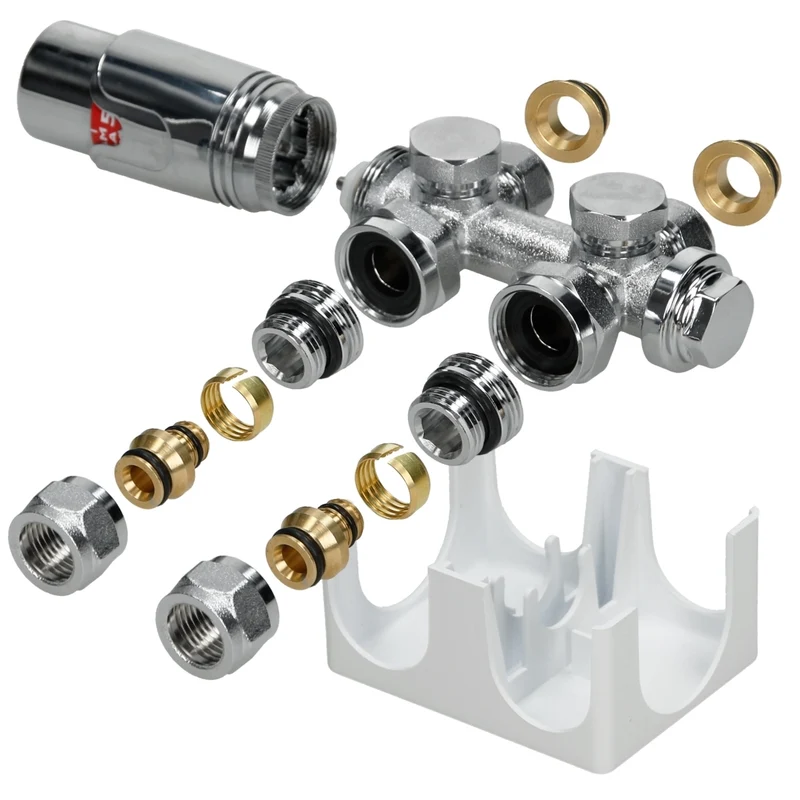 Badheizkörper Steam Design 600x1186 mm Weiß mit Universal Anschlussgarnitur